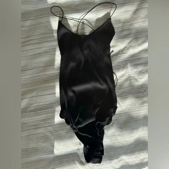 Black Lace Up Bodysuit - Picture 3 of 7